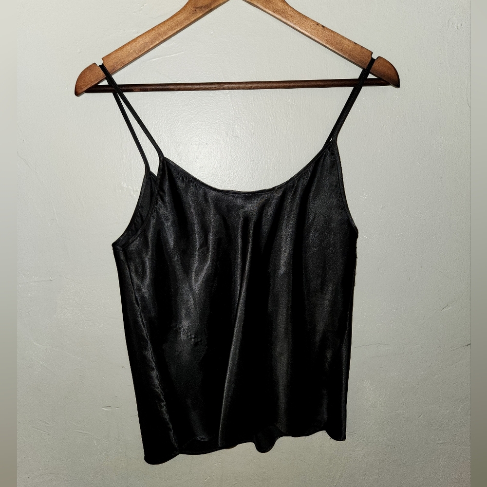 Vintage 1980s Black Satin Camisole by Cinema Etoile - Picture 9 of 11